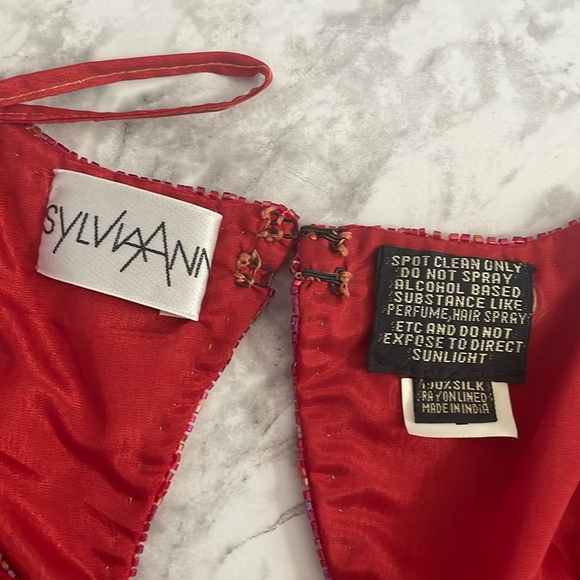 VGT 60’s SYLVIA ANN sequin cherry red dress size large - Picture 4 of 15